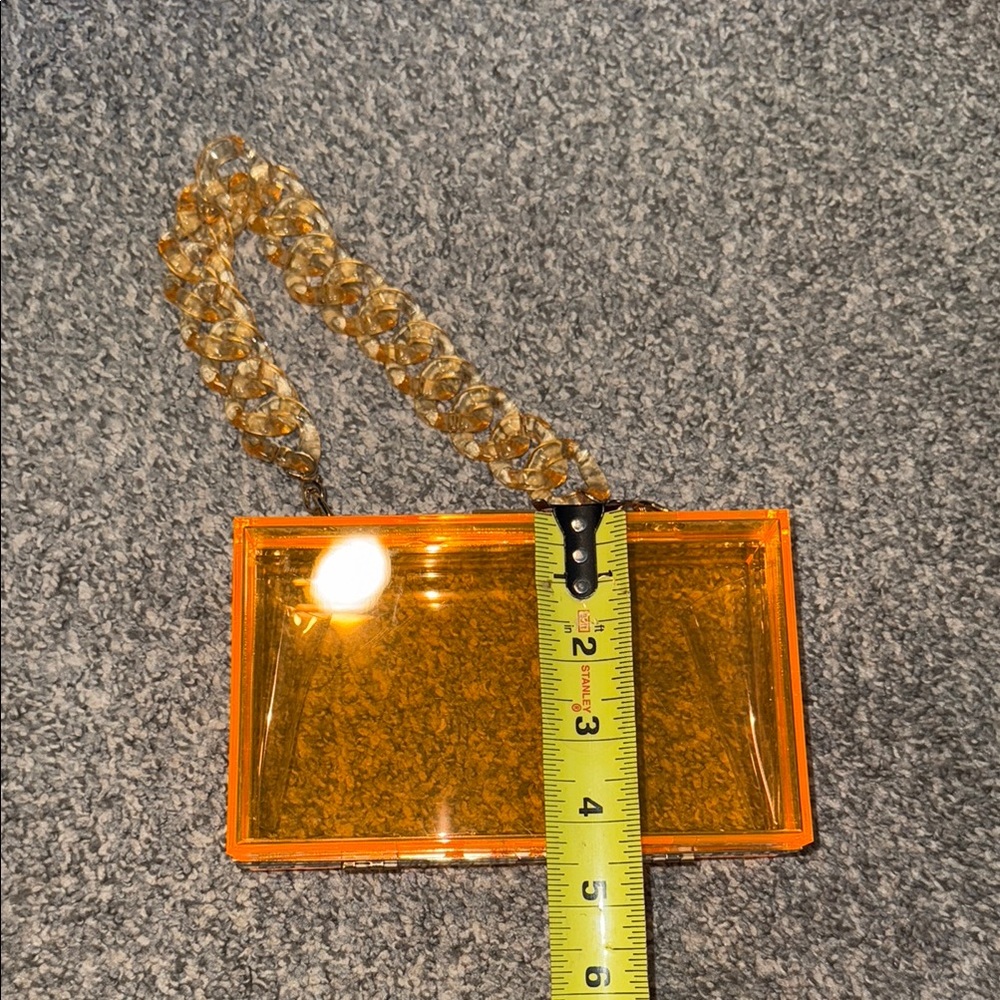 Orange Acrylic Bag with Chain - Picture 6 of 6